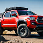 **

A robust and muscular Toyota Tacoma, fully clothed, appropriate attire, designed for off-roading with high ground clearance, driving on a rough, rocky terrain. Safe for work, perfect anatomy, natural proportions, professional, family-friendly.

**