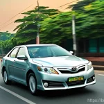 토요타 캠리의 중고차 시세 - **Prompt:** A well-maintained, mid-2010s (e.g., 2012-2015 model) Toyota Camry, gleaming faintly unde...