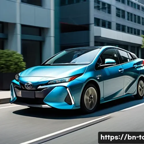 토요타 프리우스 프라임과 현대 아이오닉 비교 - **Prompt:** A sleek, modern Toyota Prius Prime, with its distinct aerodynamic design, smoothly navig...