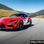 토요타 수프라와 BMW Z4 비교 - **Prompt 1: "A high-octane action shot of a vibrant red Toyota Supra (latest model) aggressively cor...